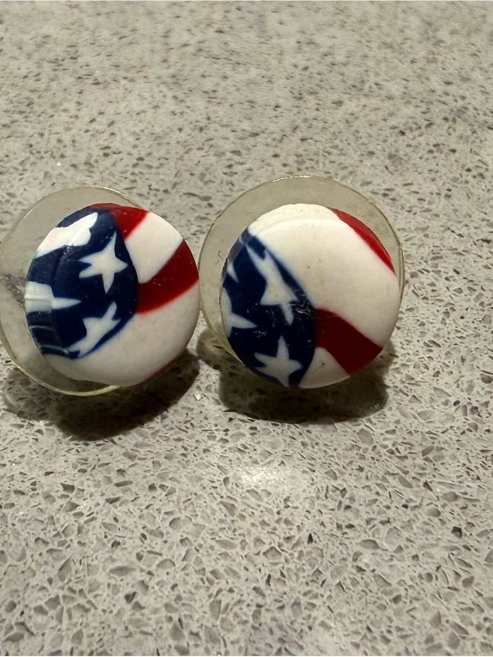 American Flag Round Stud Earrings - Red, White & Blue